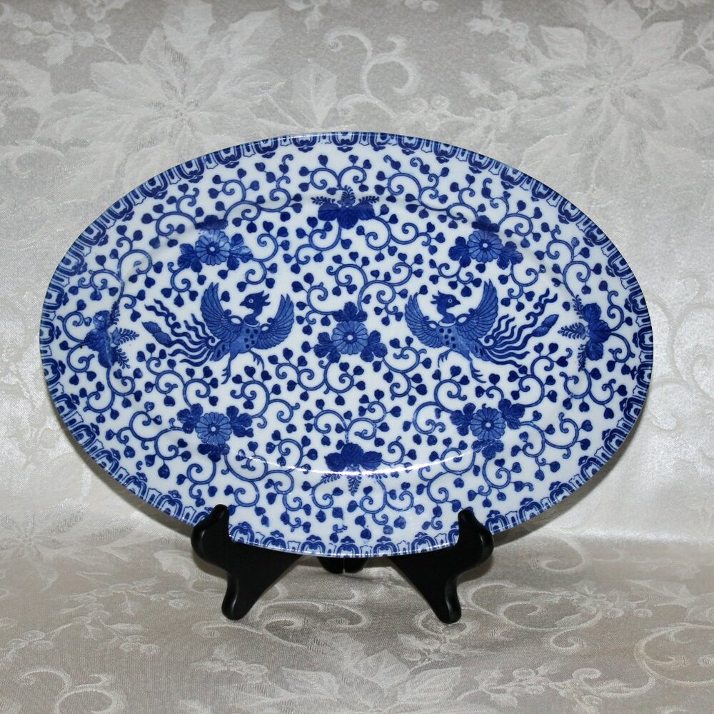 Blue And White Johnson Bros Geneva Serving Platter | Vintage Geneva Patter - Picture 8 of 15